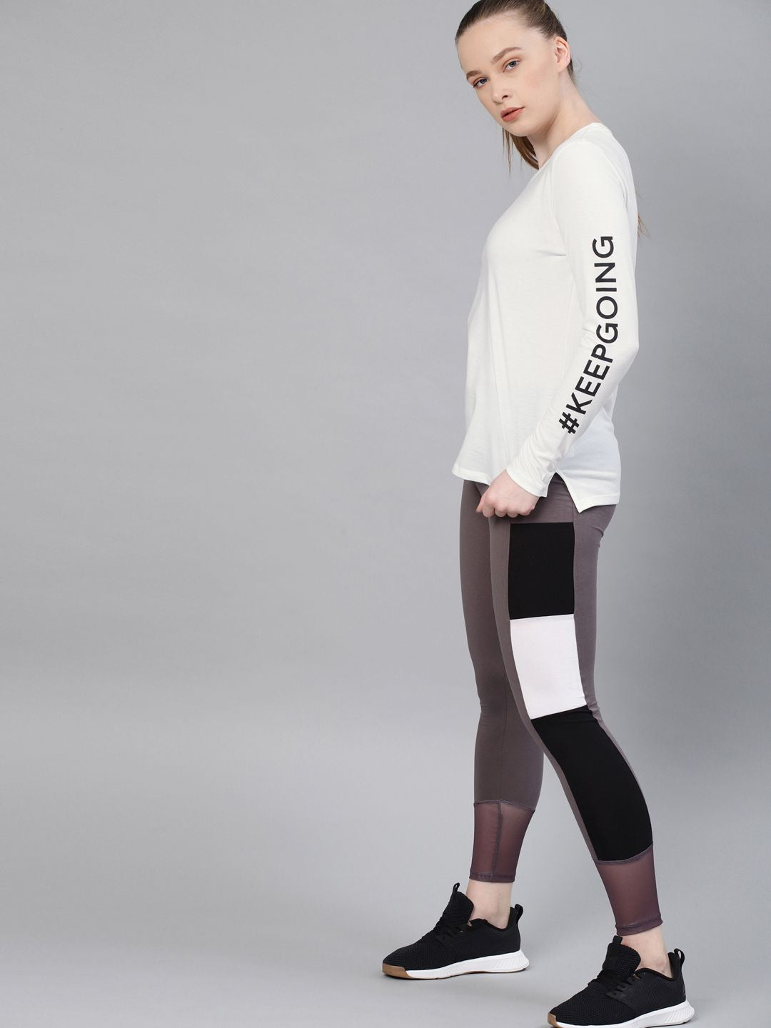 HRX by Hrithik Roshan Women White Solid Round Neck T-shirt