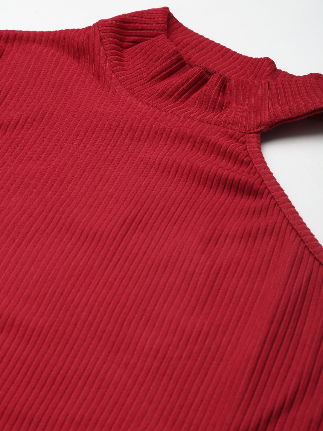 SASSAFRAS Red One Shoulder Top