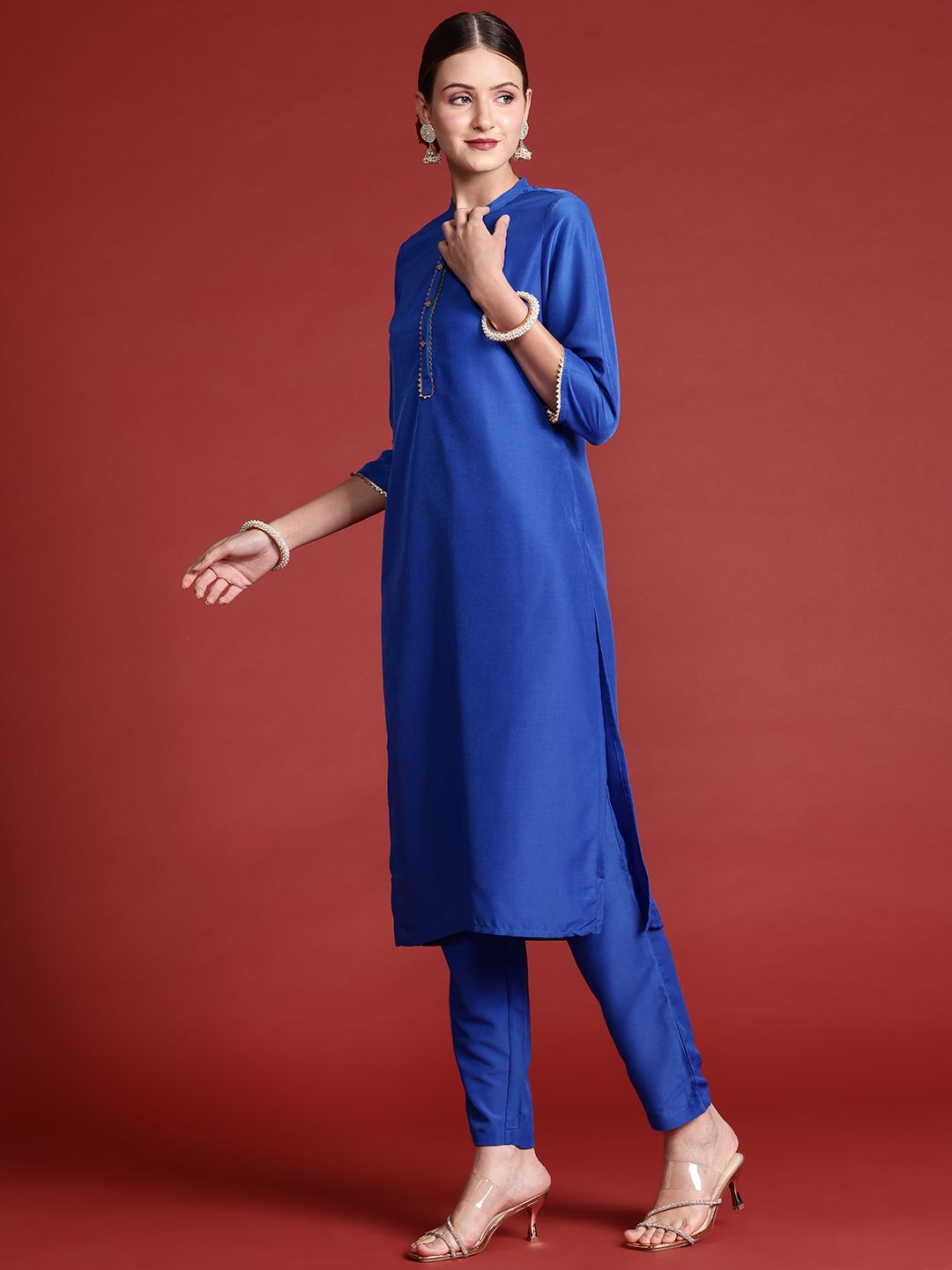 Anouk Gotta Patti Kurta with Trousers & Printed Dupatta