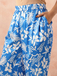 all about you Plus Size Floral Print Co-Ords With a Tie-ups Belt