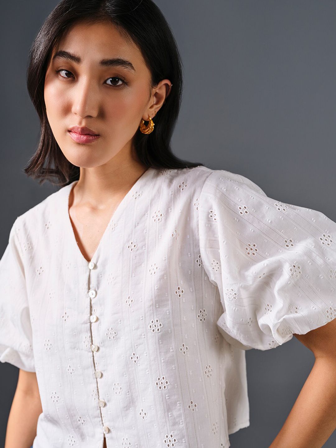 AND Floral Cotton Top