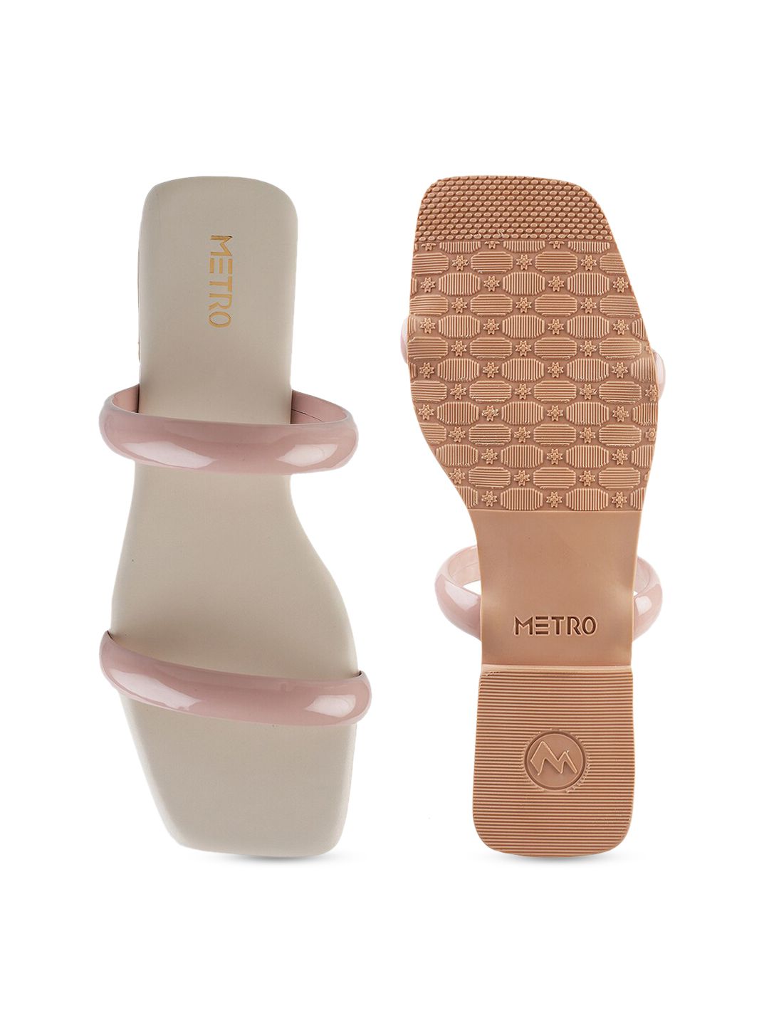 Metro Women Pink Open Toe Flats