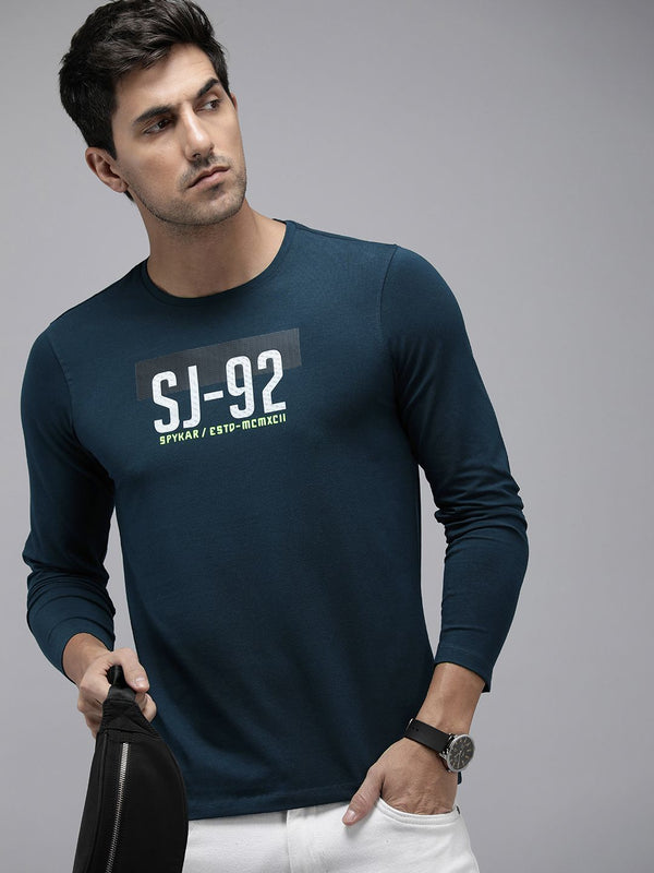 SPYKAR Graphic & Striped Printed Slim Fit T-shirt