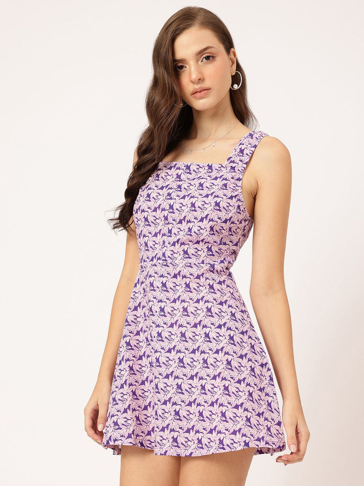 DressBerry Floral Dreams Printed Styled Back Mini Dress