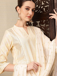 House of Pataudi Indie-Floral Foil Printed Jashn Kurta with Sharara & Dupatta