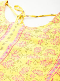 Anouk Floral Print Tie-Up Back Kurta with Salwar