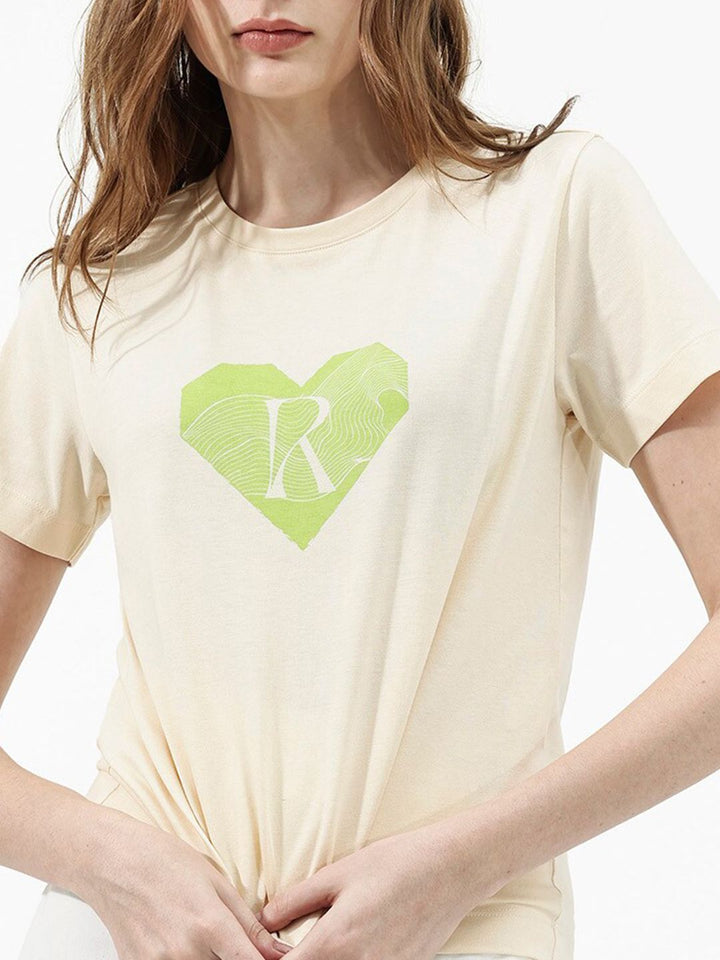 RAREISM Round Neck Typography Printed Drop-Shoulder Sleeves Cotton T-shirt
