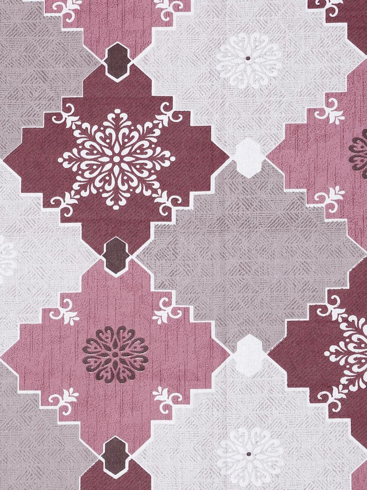 KLOTTHE Pink Geometric Cotton Single Bedsheets