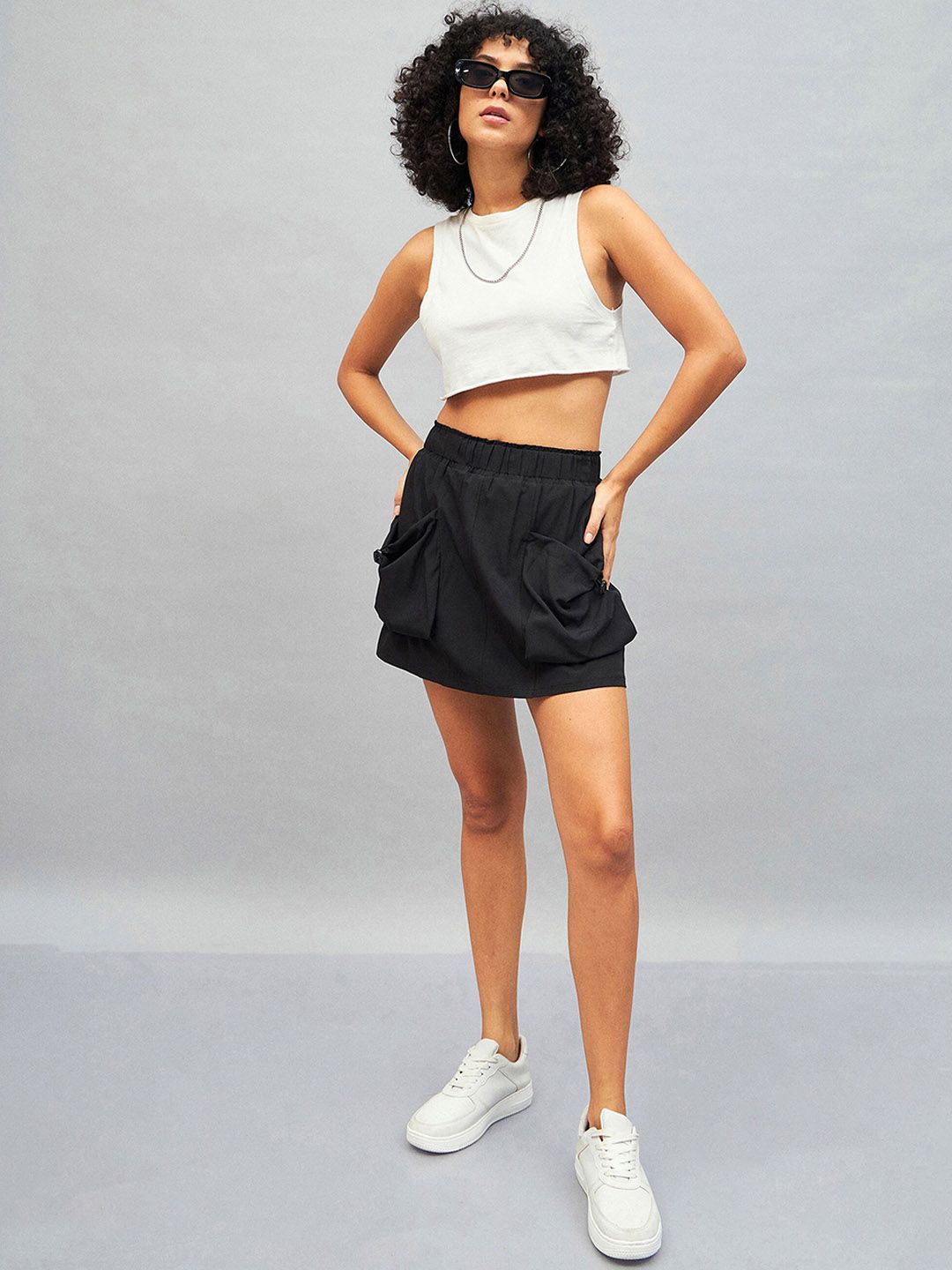 SASSAFRAS Black A-Line Mini Skirt