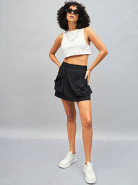 SASSAFRAS Black A-Line Mini Skirt