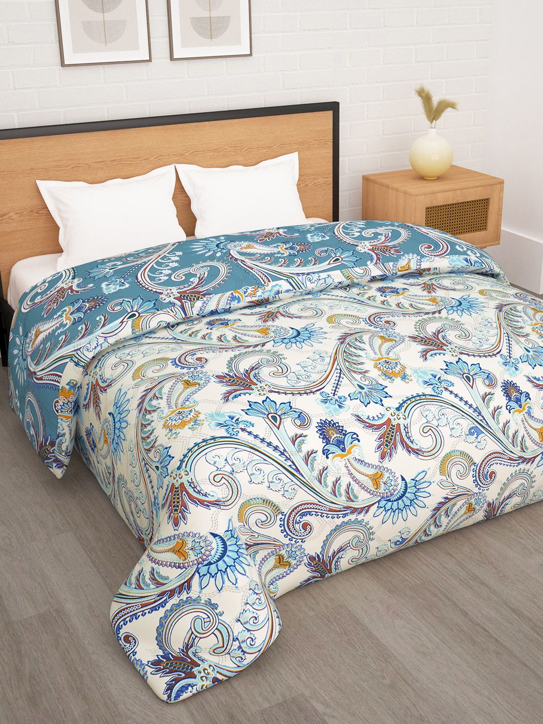 Story@home Floral Printed Ac Room 180 GSM Reversible Double Bed Comforter