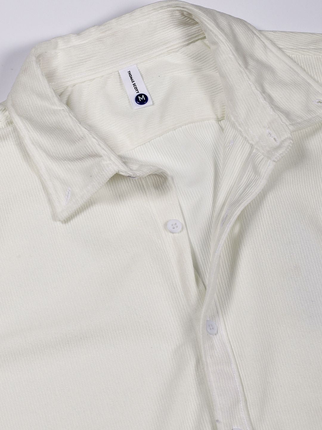 Thomas Scott Men Premium Button-Down Collar Corduroy Cotton Casual Shirt