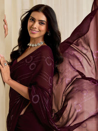 KALINI Georgette Zari Embellished Party Wear Saree With Unstitched Blouse Piece