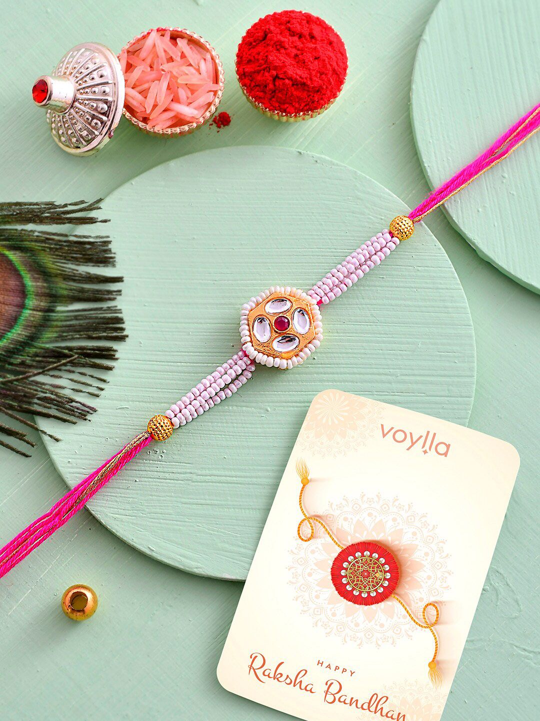 Voylla Men Kundan Rakhi