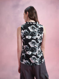 DressBerry Floral Print Ruffled Detail Top