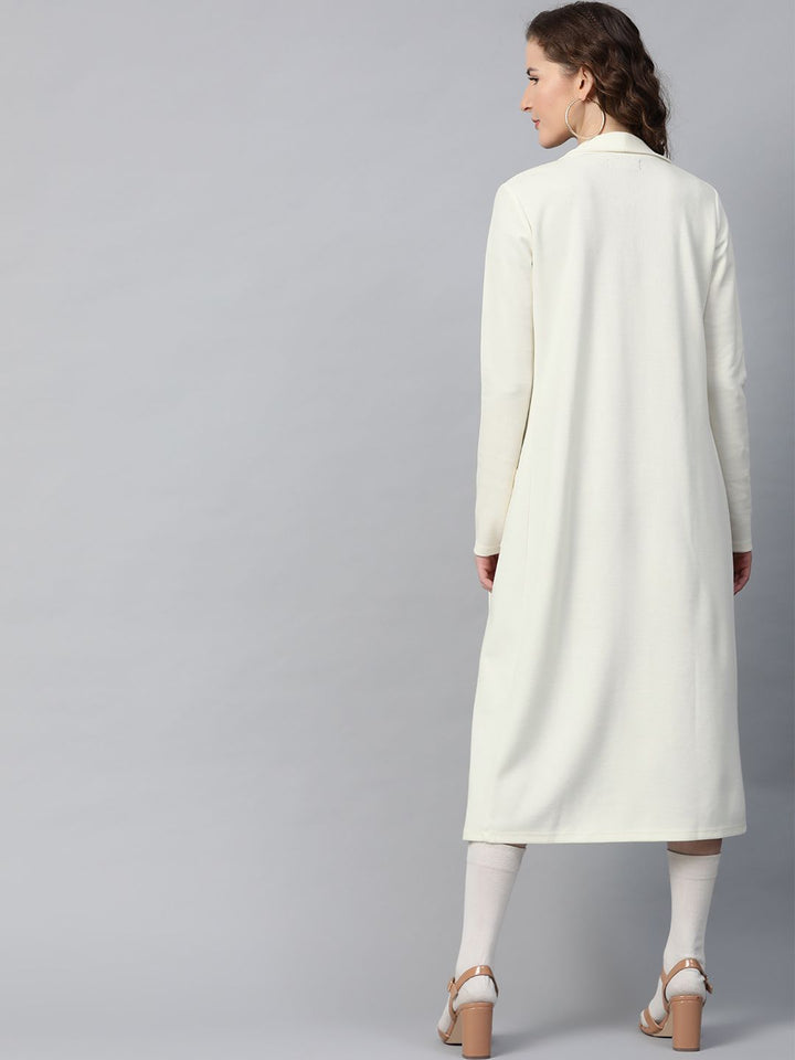 SASSAFRAS Solid Open Front Longline Shrug
