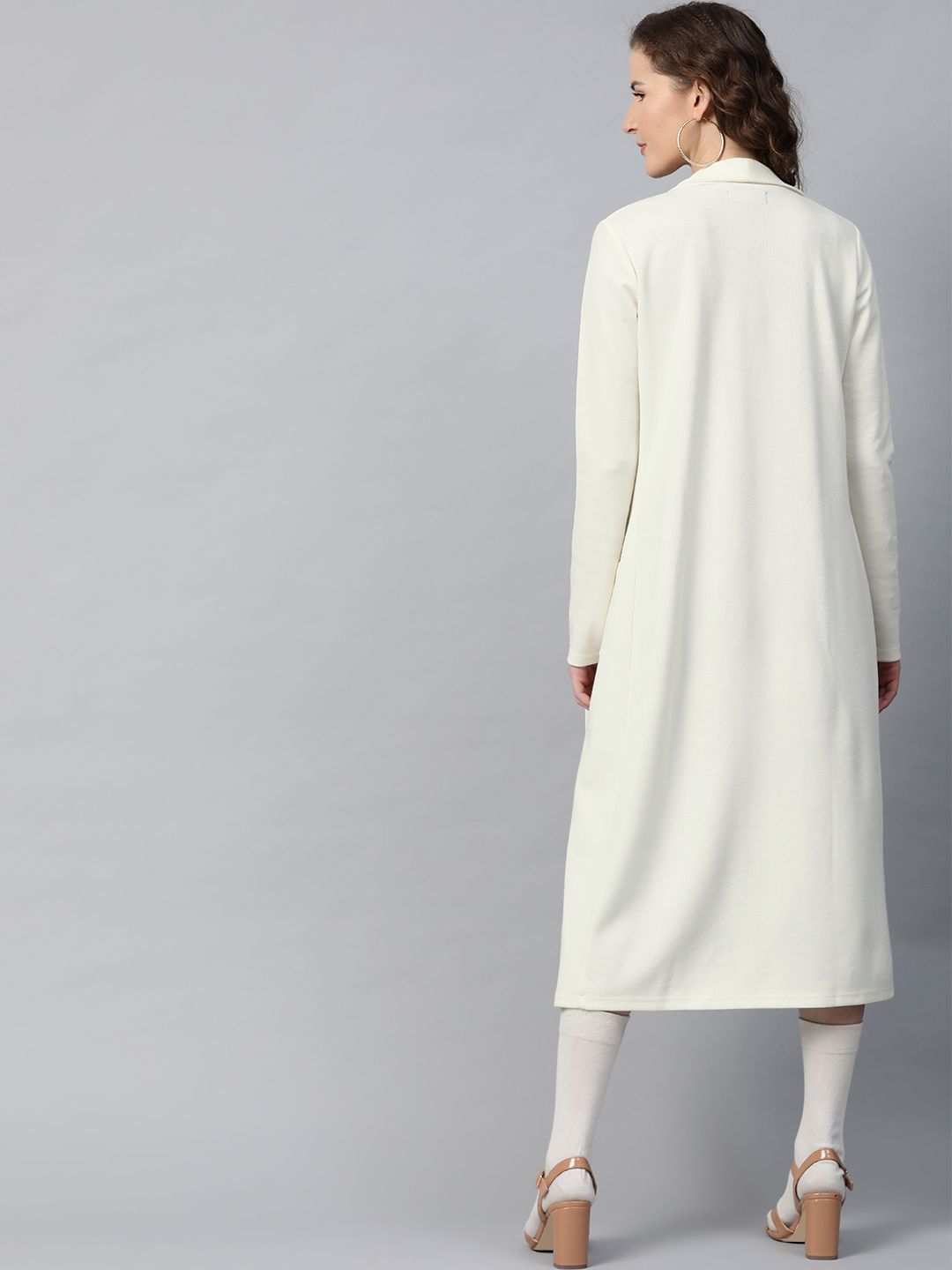 SASSAFRAS Solid Open Front Longline Shrug