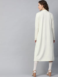 SASSAFRAS Solid Open Front Longline Shrug