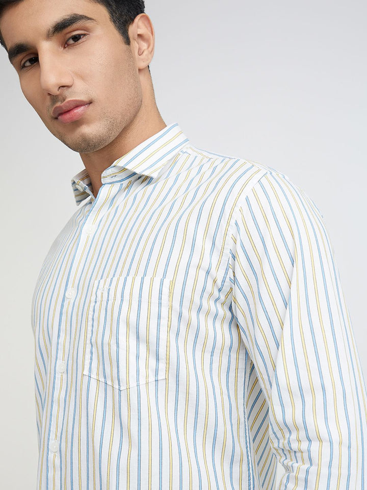 Park Avenue Men Pure Cotton Slim Fit Opaque Striped Casual Shirt