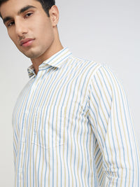 Park Avenue Men Pure Cotton Slim Fit Opaque Striped Casual Shirt