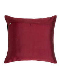 HOSTA HOMES Red & Gold-Toned Set of 5 Floral Velvet Square Cushion Covers