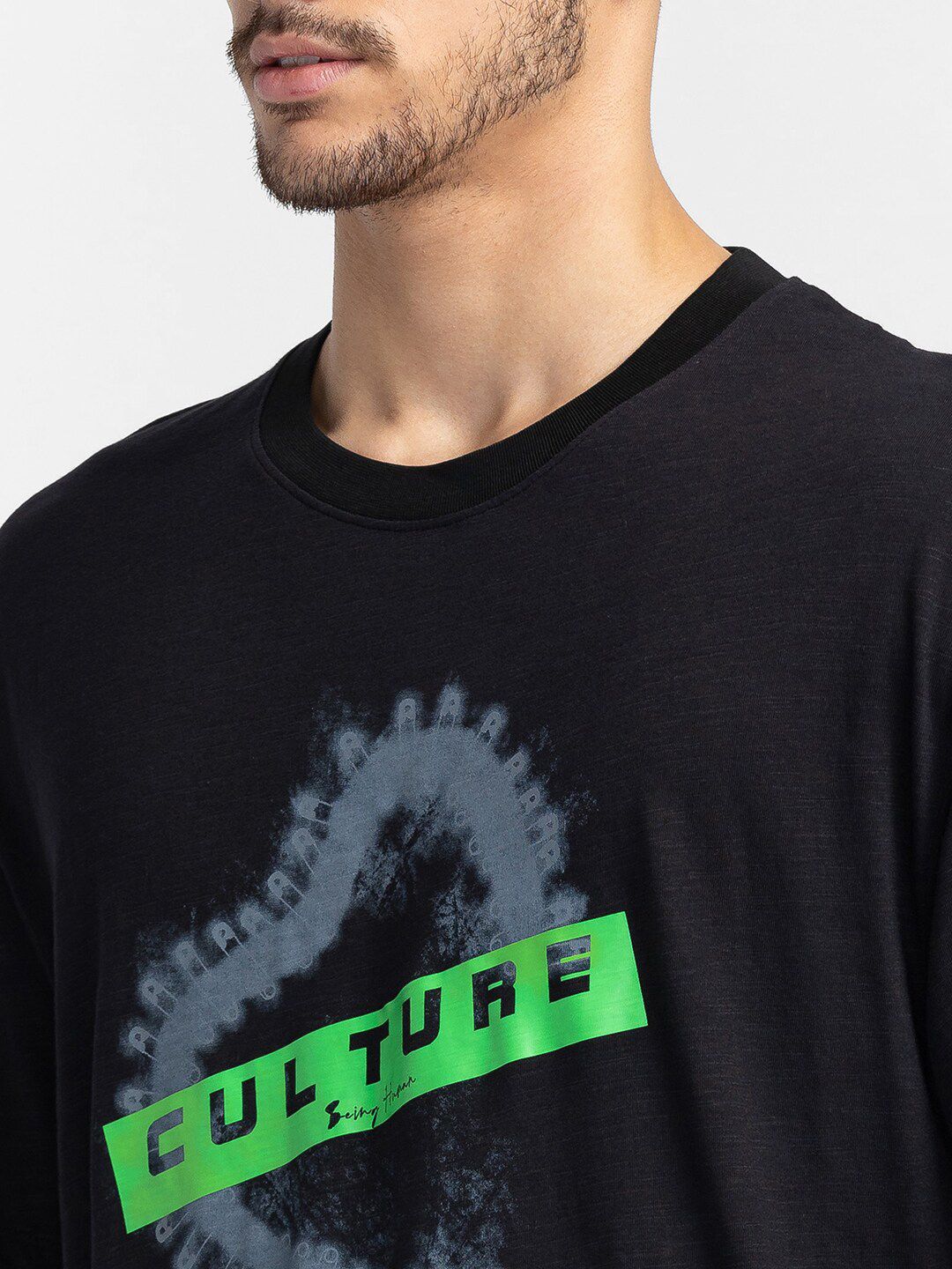 Being Human Typography Printed Round Neck T-shirt