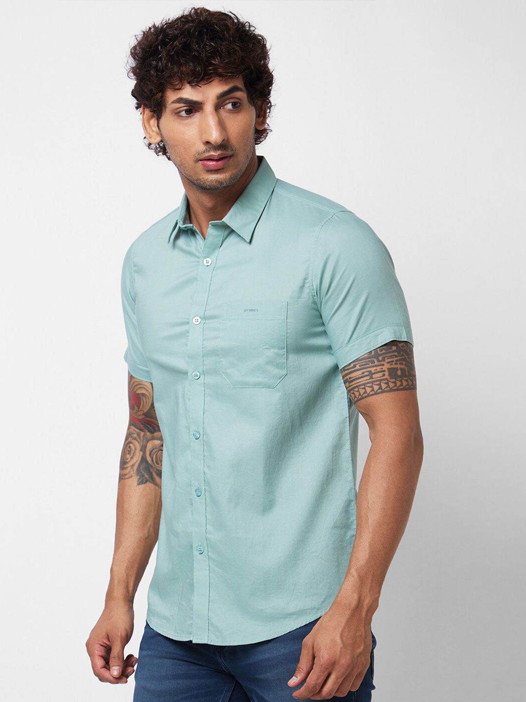 SPYKAR Short Sleeves Cotton Casual Shirt