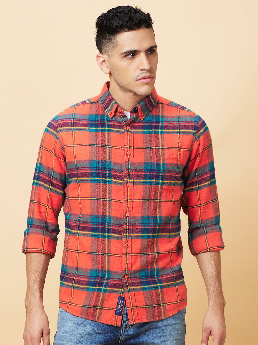 Being Human Men Slim Fit Tartan Checks Opaque Checked Casual Shirt