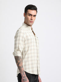 THE BEAR HOUSE Slim Fit Tartan Checks Pure Cotton Casual Shirt