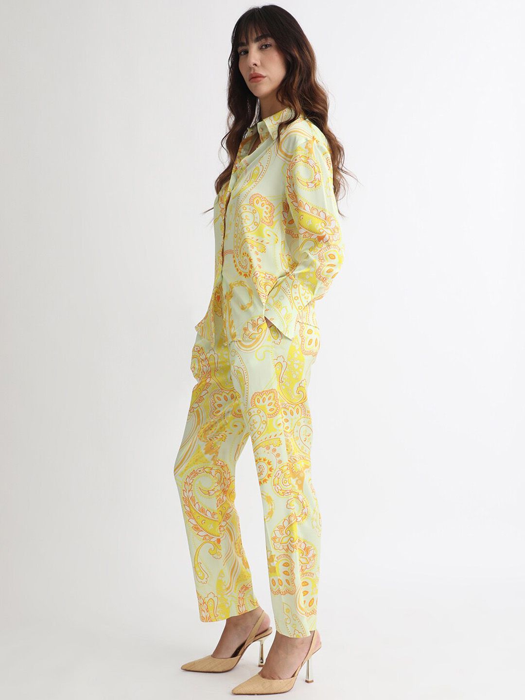 RAREISM Women Paisley Print Satin Trousers