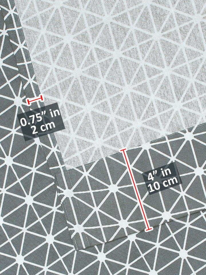 Story@home Grey & White Geometric Room Darkening Door Curtain