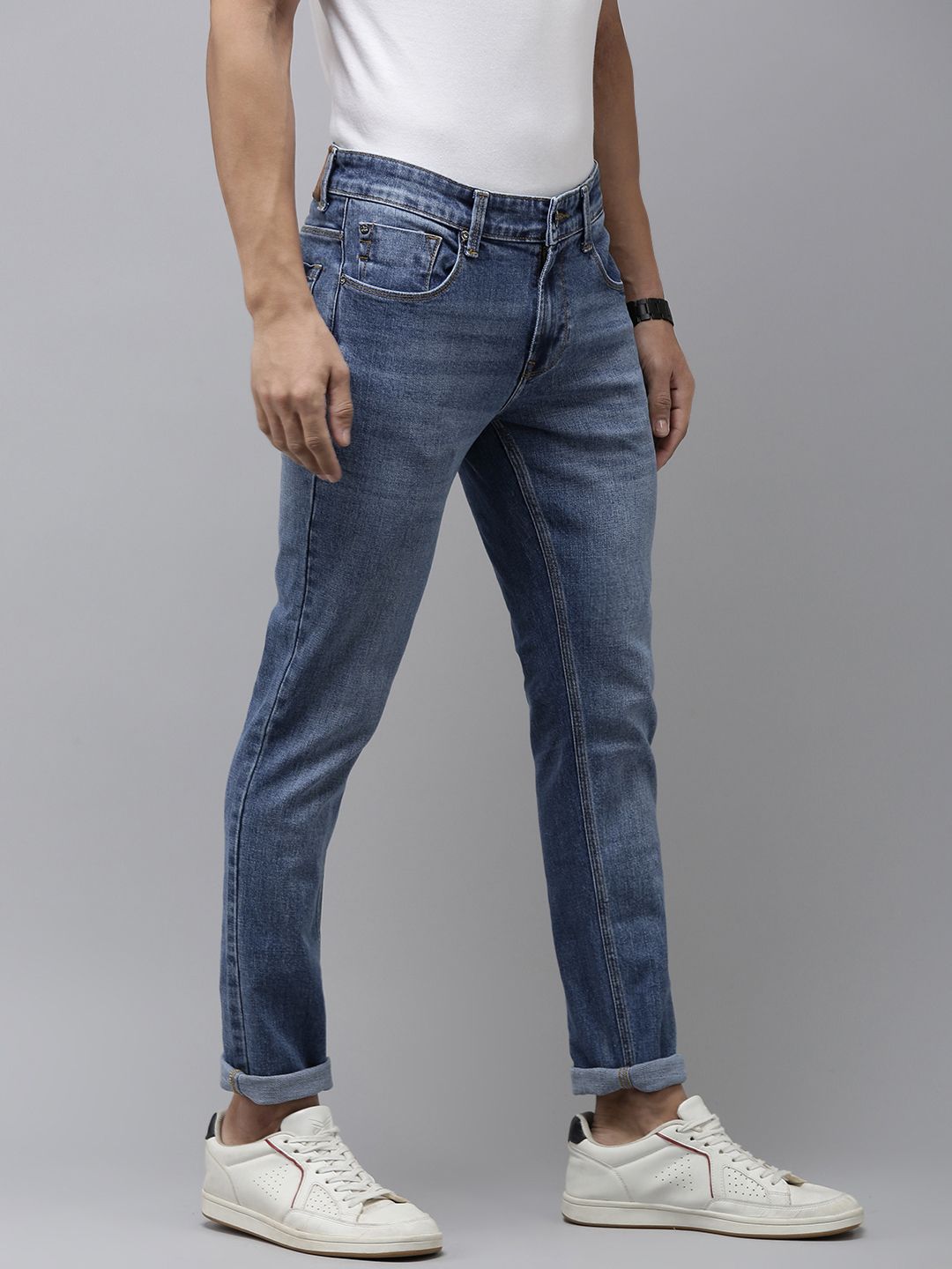 SPYKAR Men Super Skinny Fit Low-Rise Light Fade Stretchable Jeans