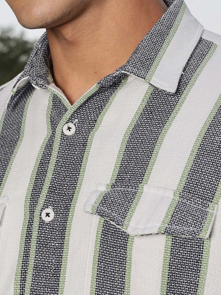 Thomas Scott Men Smart Slim Fit Opaque Striped Casual Shirt