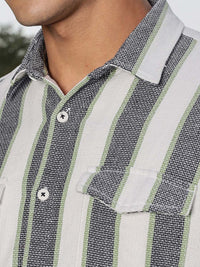Thomas Scott Men Smart Slim Fit Opaque Striped Casual Shirt