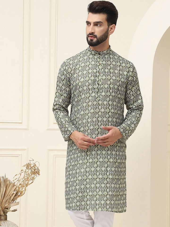 SOJANYA Ethnic Motifs Printed Pure Cotton Straight Kurta