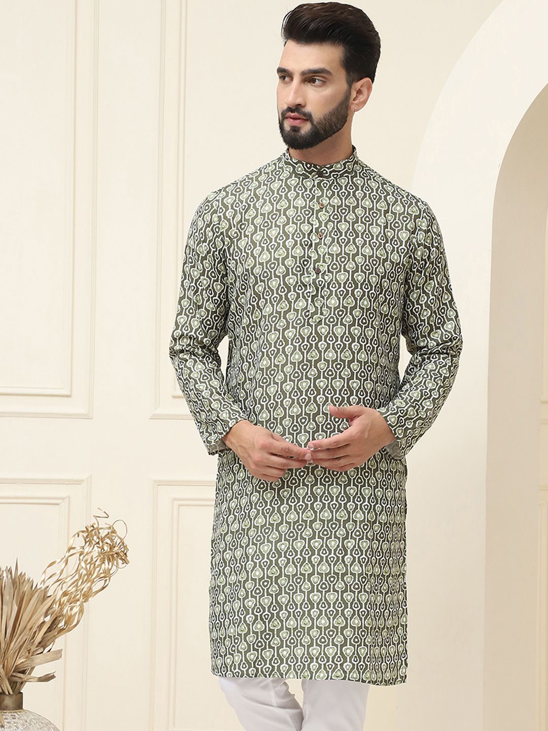SOJANYA Ethnic Motifs Printed Pure Cotton Straight Kurta