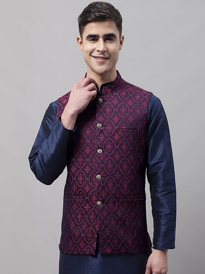 Jompers Men Woven Design Nehru Jacket