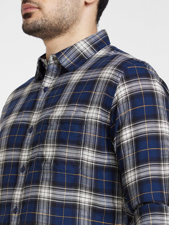 SPYKAR Tartan Checked Cotton Classic Opaque Casual Shirt