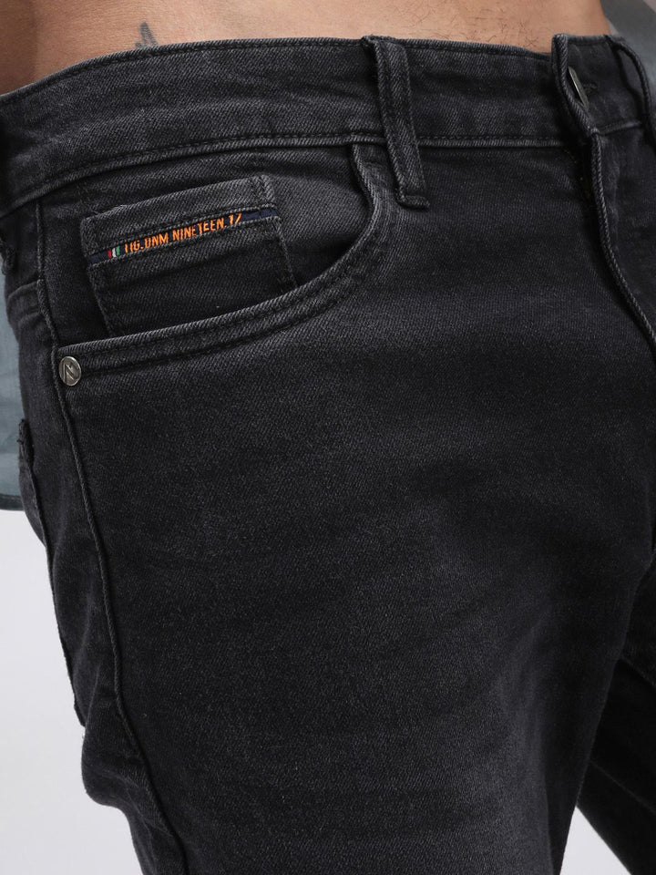 The Indian Garage Co Men Black Slim Fit Mid-Rise Clean Look Jeans
