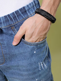 The Indian Garage Co Men Clean Look Mid Rise Cotton Cargo Jogger Jeans