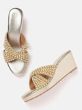 House of Pataudi Ethnic Embellished Wedge Heels