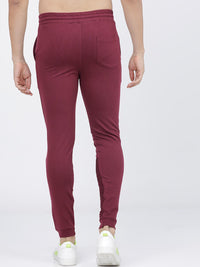 The Indian Garage Co Men Burgundy Solid Slim-Fit Joggers