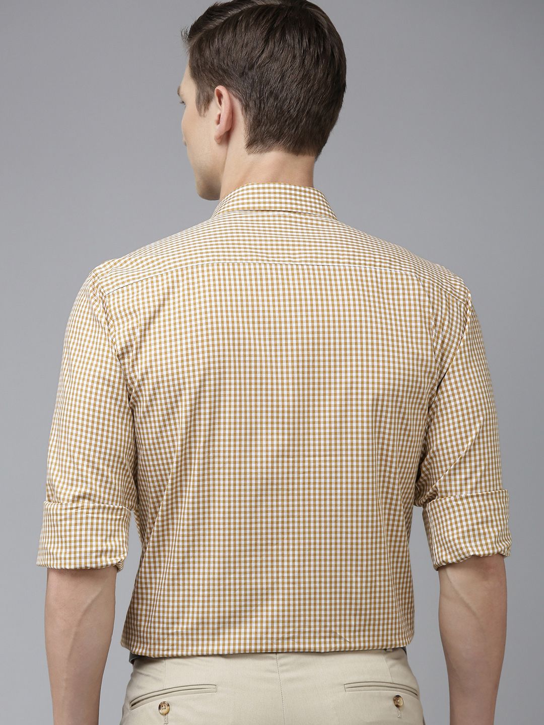 Park Avenue Pure Cotton Slim Fit Gingham Checked Formal Shirt