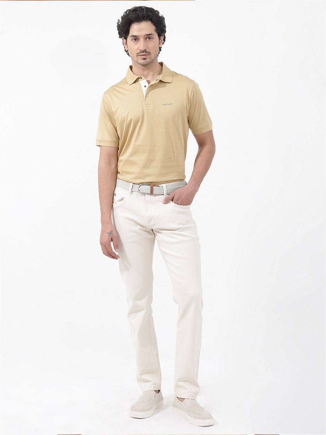 RARE RABBIT Men Keneth Regular Fit Polo Collar T-Shirt
