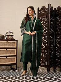 House of Pataudi Regular Jashn Kurta with Trousers & With Dupatta