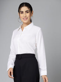 Style Quotient White Smart Spread Collar Formal Shirt