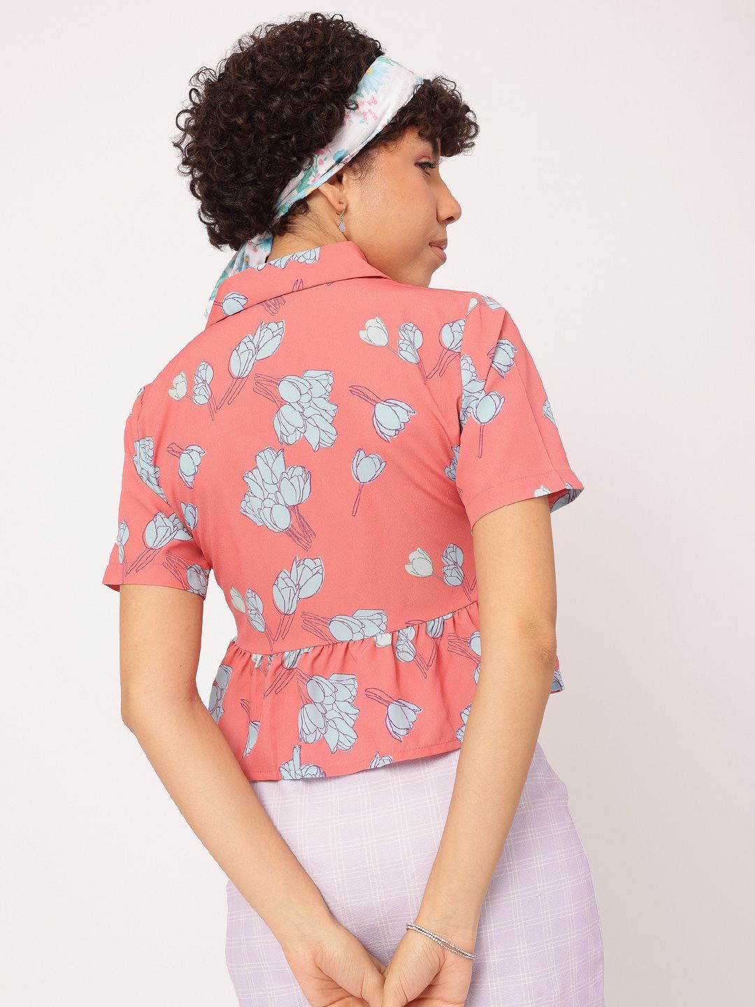 DressBerry Floral Fantasy Utility Shirt Style Top