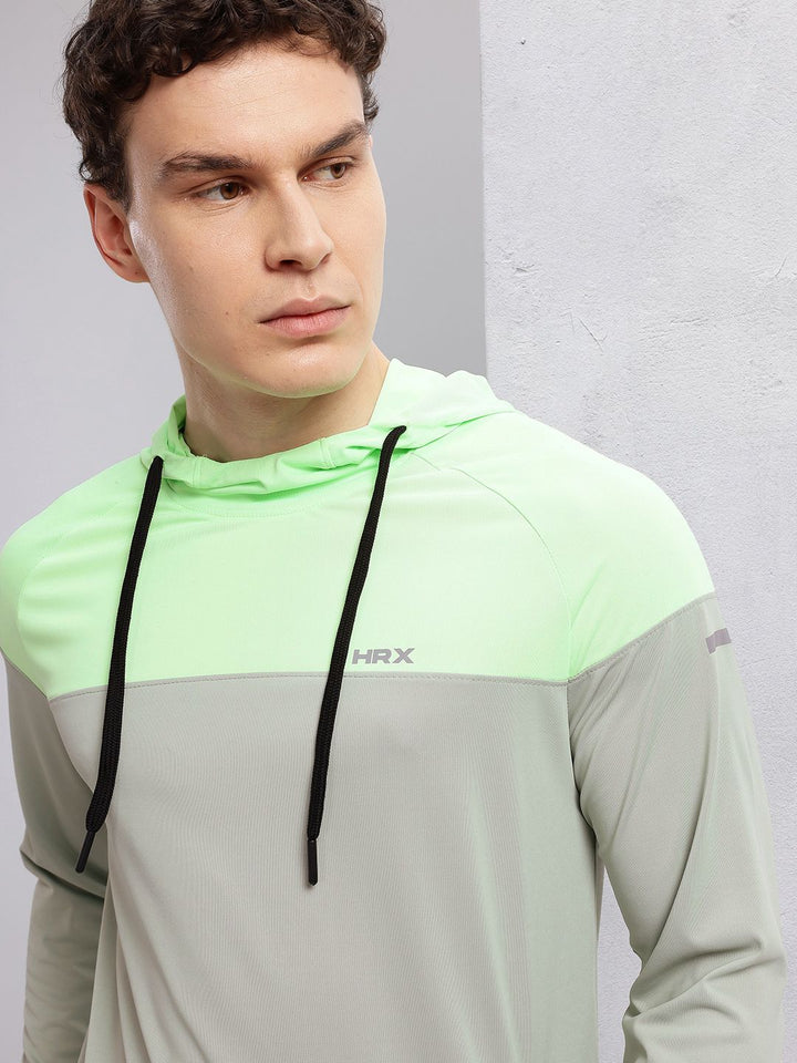 HRX by Hrithik Roshan Colourblocked Hooded Rapid-Dry Running T-shirt