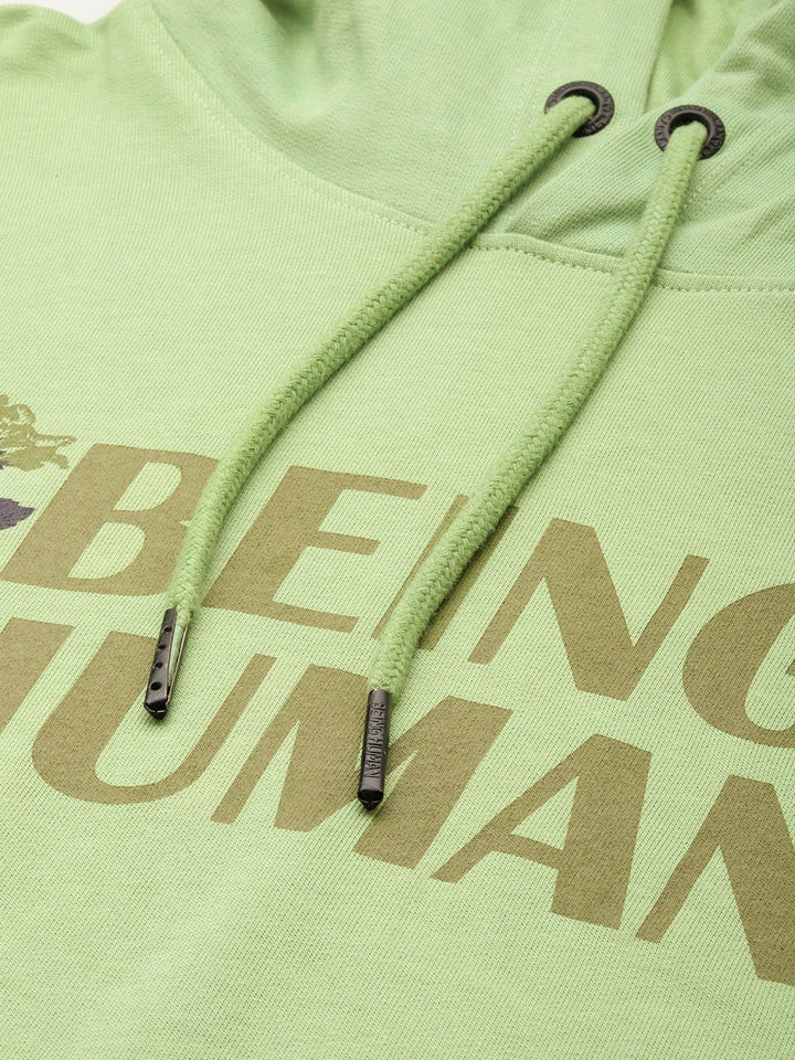 Being Human Pure Cotton Brad Logo Printed Hooded Sweatshirt
