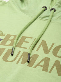 Being Human Pure Cotton Brad Logo Printed Hooded Sweatshirt